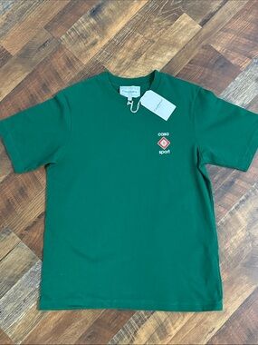 NWT Casablanca Casa Sport Logo T-Shirt Green Size Small Made in Portugal